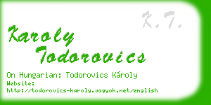 karoly todorovics business card